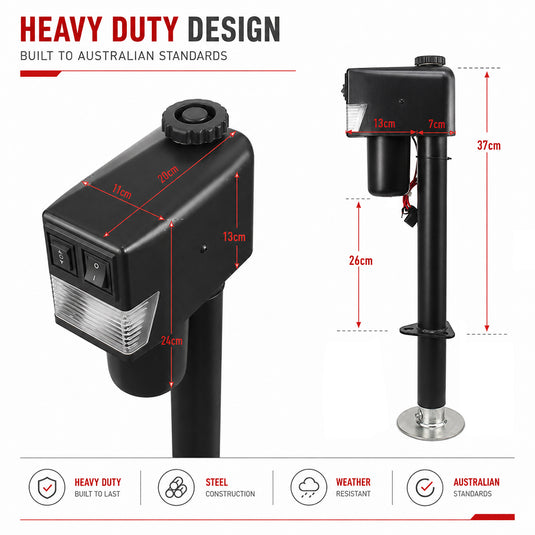 PORIYA HEAVY DUTY MOTORISED 12V ELECTRIC CARAVAN JACK TRAILER JOCKEY STAND 3500LBS