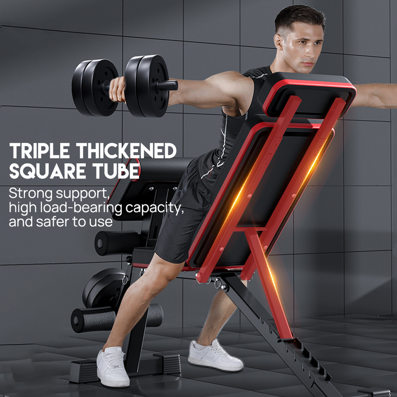 Load image into Gallery viewer, PORIYA Foldable Gym Weight Bench Dumbbell Bench w/ Leg Lift Home Gym Storage
