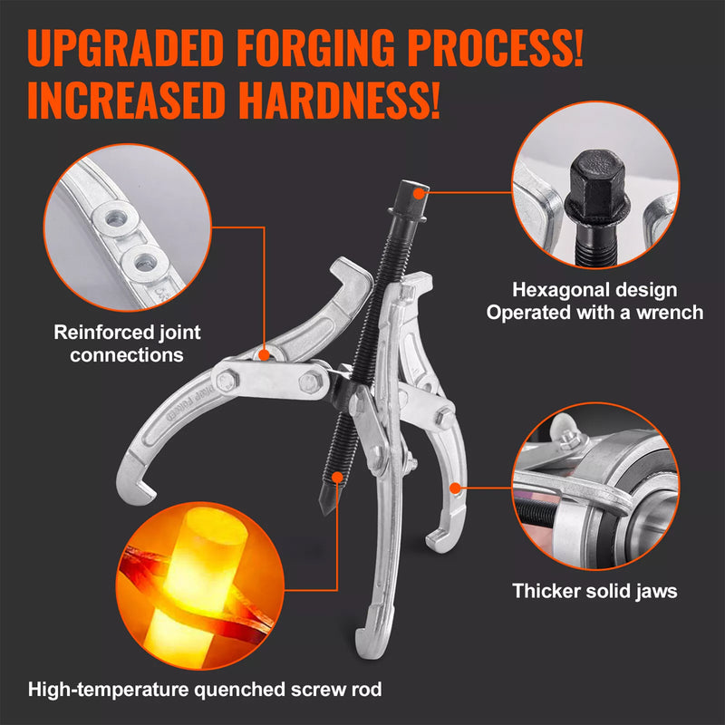 Load image into Gallery viewer, PORIYA Gear Puller Set 3" 4" 6" 8" 3-Jaw Bearing Puller Wheel Gear Pulley 4PCS
