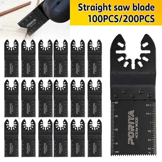 PORIYA 100/200PCS Oscillating Multi Tool Saw Blades Multi Tool Blades for Wood Plastic