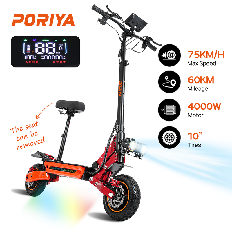 Load image into Gallery viewer, 4000W Dual Motor Electric Scooter 75KM/H 60KM Foldable Adult Off Road E-Bike

