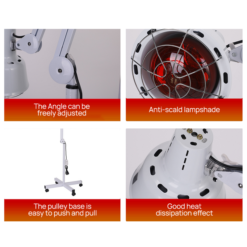Load image into Gallery viewer, 275W Floor Stand Infrared IR Temperature Light Therapy Heat Lamp Pain Relief
