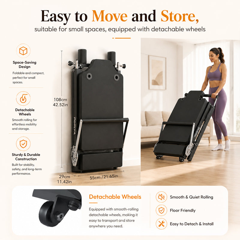 Load image into Gallery viewer, PORIYA Foldable Reformer Pilates Home Gym Use Foldable Design AU Stock
