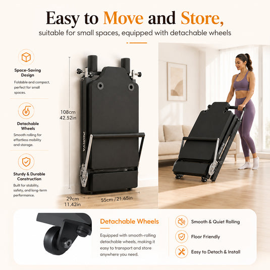 PORIYA Foldable Reformer Pilates Home Gym Use Foldable Design AU Stock