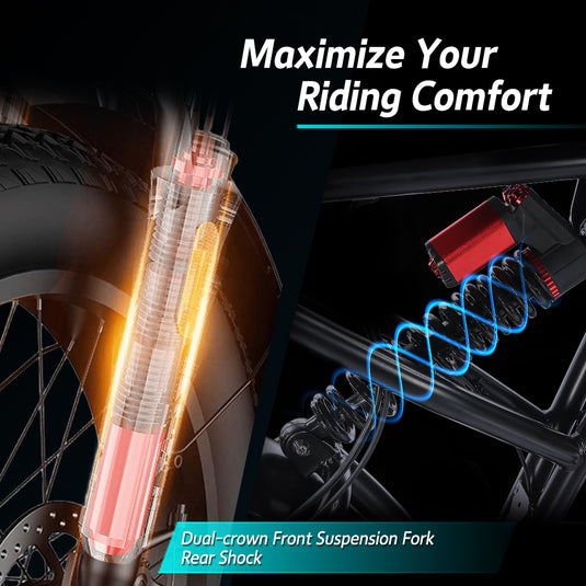 PORIYA 2000W 80KM 60KM/H Electric Bike Mountain Bicycle E-Bike 20“ off Road Traveling