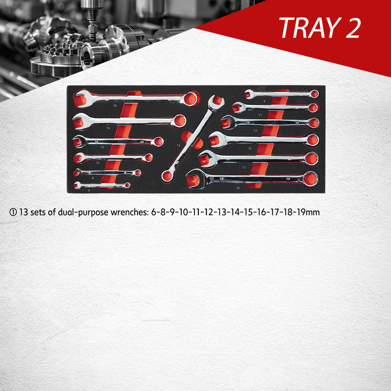 Load image into Gallery viewer, PORIYA 112pcs Tool Box Trolley Tool Set Portable Tool Kit DIY Hand Tool Set
