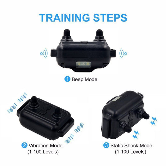 PORIYA Anti Bark Pet Dog Training Collar Remote Control Obedience Collar E-Collar USB
