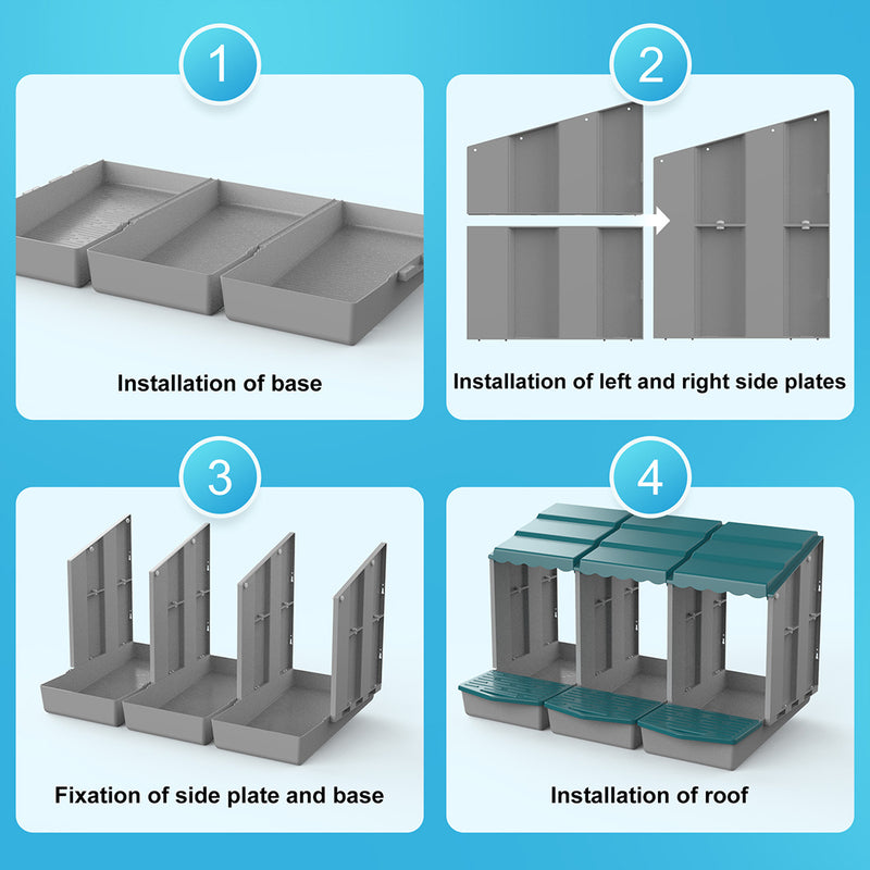 Load image into Gallery viewer, PORIYA 3 Hole Chicken Nesting Box Roll Away Chook Hen Laying Boxes Modular Nest House

