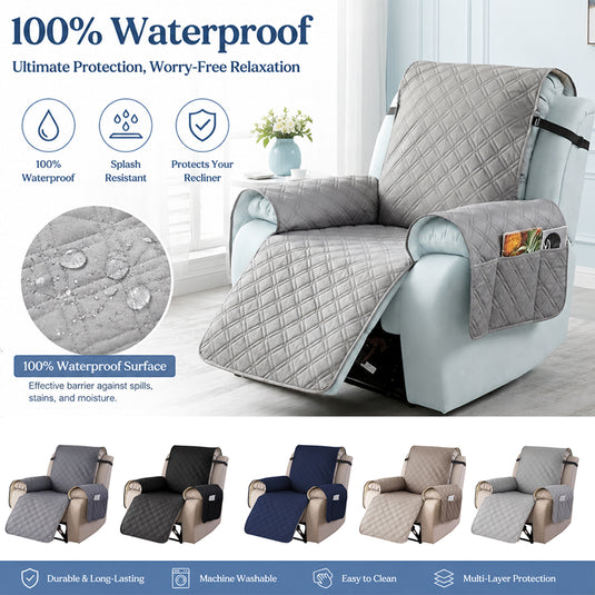 PORIYA 100% Waterproof Recliner Chair Cover Non Slip Recliner Covers for Recliner Chair