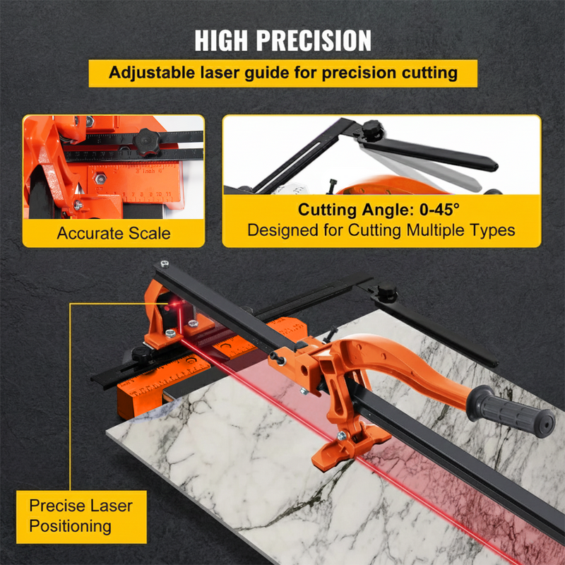 Load image into Gallery viewer, PORIYA Tile Cutter 600mm Cutting Tool w/ Laser Guide Single Rail Double Brackets
