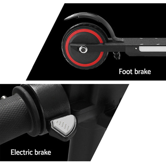 Electric Scooter 130W 16KM/H 8KM Range LED Light Folding Portable Ride Kids Teen