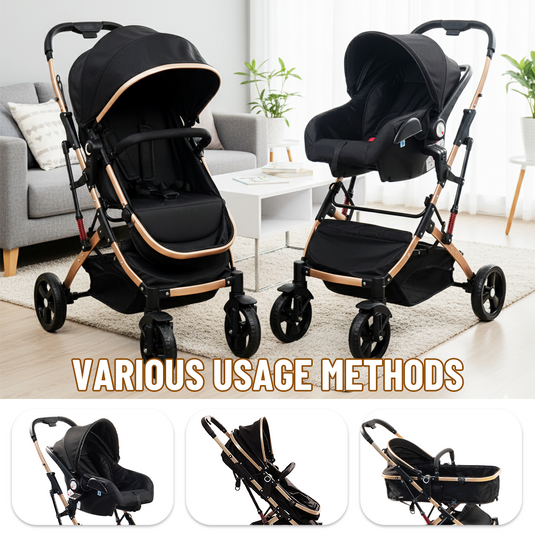 PORIYA Baby Pram Stroller Car Seat 3 in1 Foldable Kid Bassinet Newborn Travel Pushchair