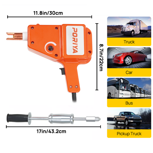 PORIYA Stud Welder Gun Electric Dent Repair Kit 800W 4V Auto Car Body Dent New