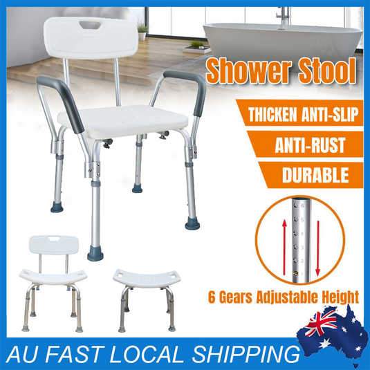 Adjustable Height Medical Shower Chair Bathtub Anti-slip Bench Bath Seat Stool