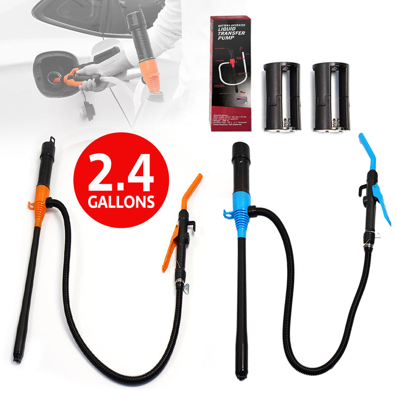 Load image into Gallery viewer, PORIYA 2.4 Gallons Electric Syphon Pump Battery Operated Petrol Oil Water Fuel Transfer
