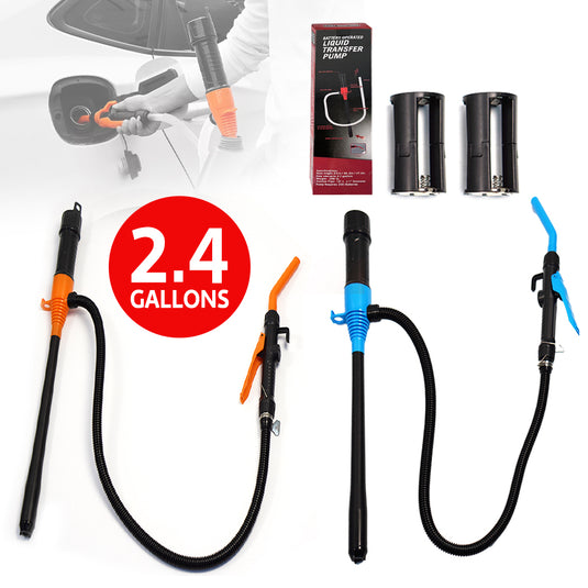 PORIYA 2.4 Gallons Electric Syphon Pump Battery Operated Petrol Oil Water Fuel Transfer