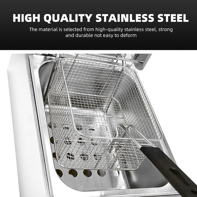 Load image into Gallery viewer, PORIYA Electric Deep Fryer 10L / 20L Commercial Bench Top Single Stainless Steel 2500W
