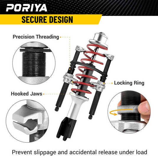 PORIYA Heavy Duty Coil Spring Compressor Suspension Spring Clamp With Safety Bracket