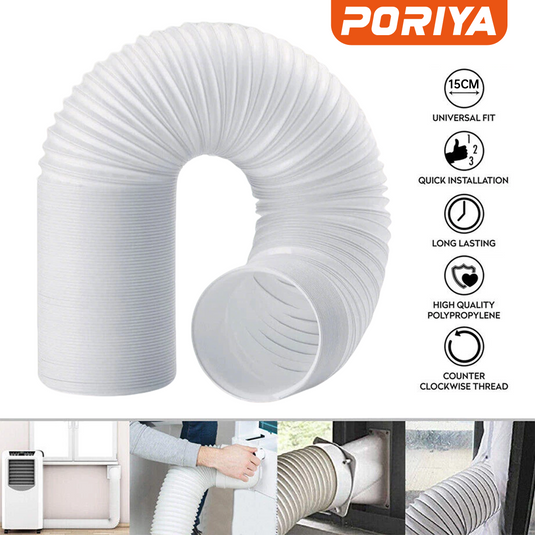 PORIYA 1.5/2/3M Flexible Exhaust Duct Ventilator Pipe Air Conditioner Vent Hose Duct