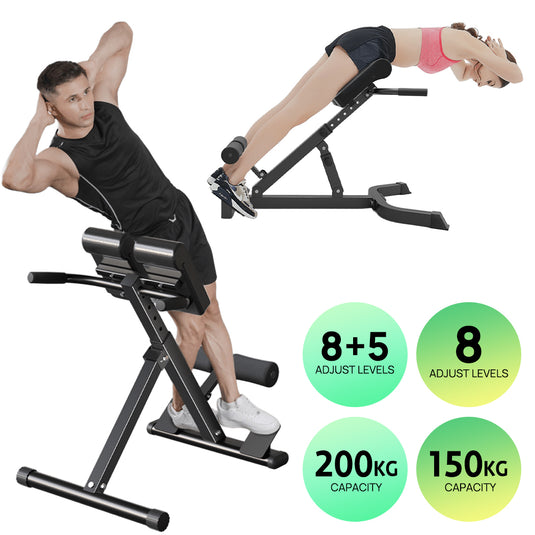 PORIYA Roman Chair for Hyperextension  Core Workouts  Adjustable Home Gym Bench