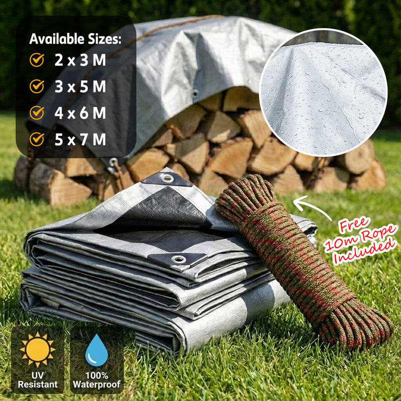 Load image into Gallery viewer, PORIYA Heavy Duty Poly Tarp Waterproof Tarpaulin Outdoor Camping Cover 180gsm Poly Tarp
