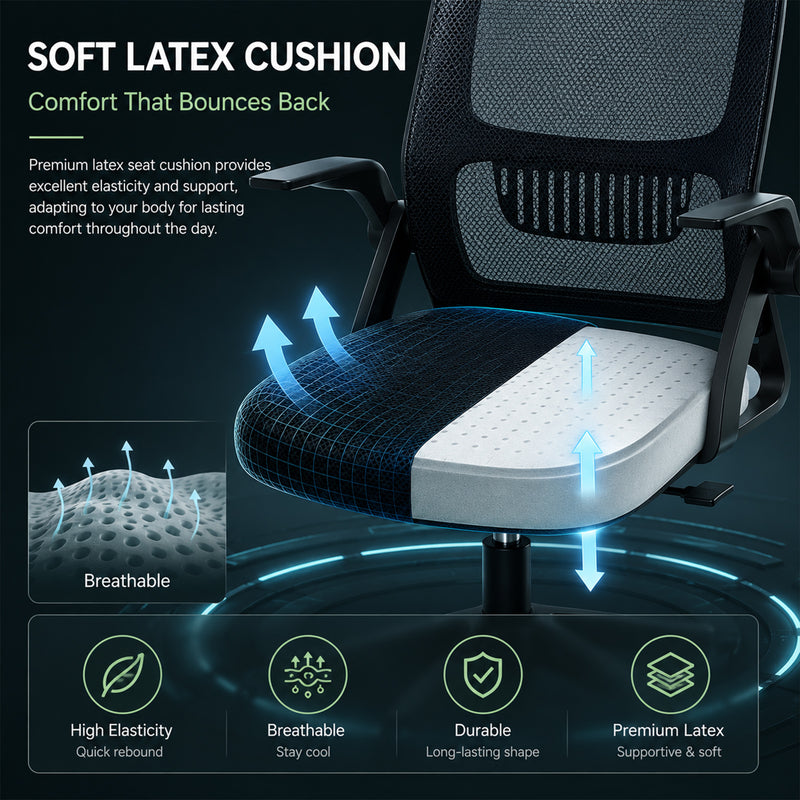 Load image into Gallery viewer, Ergonomic Home Office Chair with Lumbar Support and Adjustable Headrest High Back Mesh Desk Chair Flip-up Armrest Ergonomic Computer Chair
