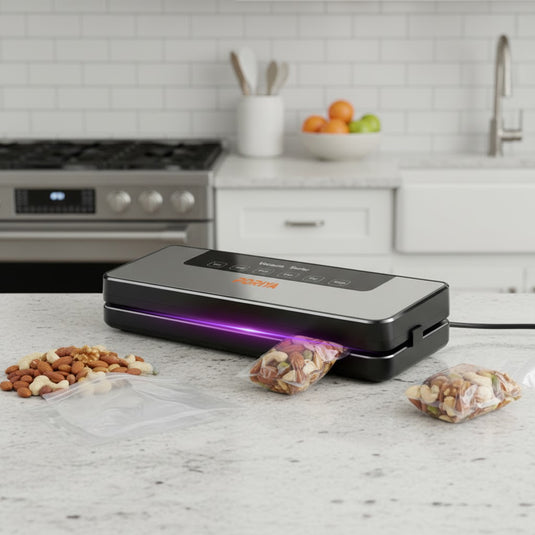 PORIYA Commercial Vacuum Sealer Machine Fresh Dry Wet Food Saver Storage With 30pc Bags