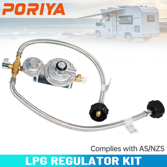 PORIYA LPG Regulator Kit Twin Stage 280MJ Suit Caravan RVs & Home Use