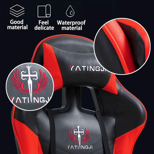 PORIYA Gaming Office Chairs 2-Points Massage Racing RGB LED Leather w/ Footrest