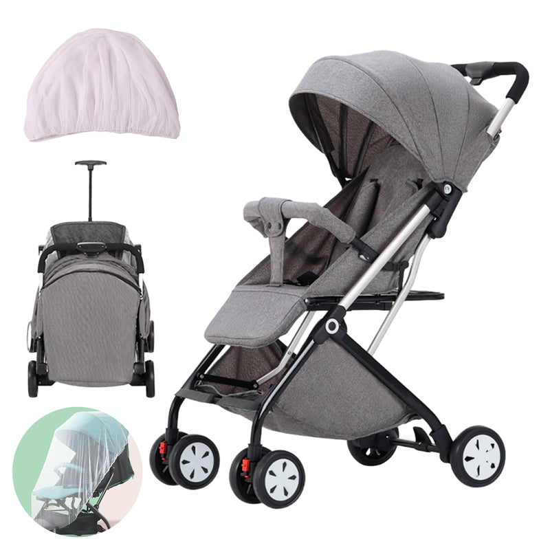 Load image into Gallery viewer, PORIYA Baby Stroller Pram Lightweight Compact Foldable Carry on Plane wi Mosquito Net

