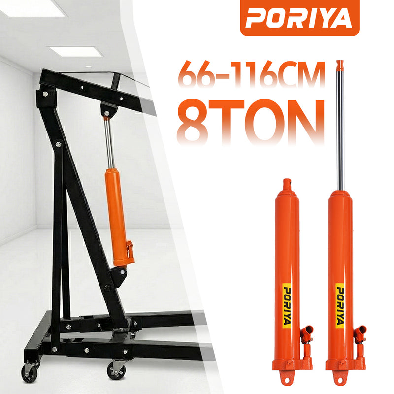 Load image into Gallery viewer, PORIYA 8T Hydraulic Long Ram Jack Lift Jacking Shop Crane Engine Hoist Lifting
