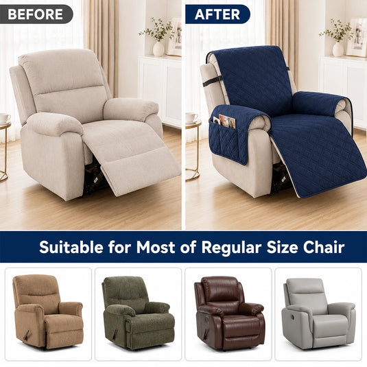 PORIYA 100% Waterproof Recliner Chair Cover Non Slip Recliner Covers for Recliner Chair