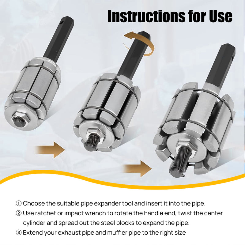 Load image into Gallery viewer, PORIYA Tail Pipe Expander Exhaust Tailpipe 3PCS Tool Set Muffler Spreader Dent Remover
