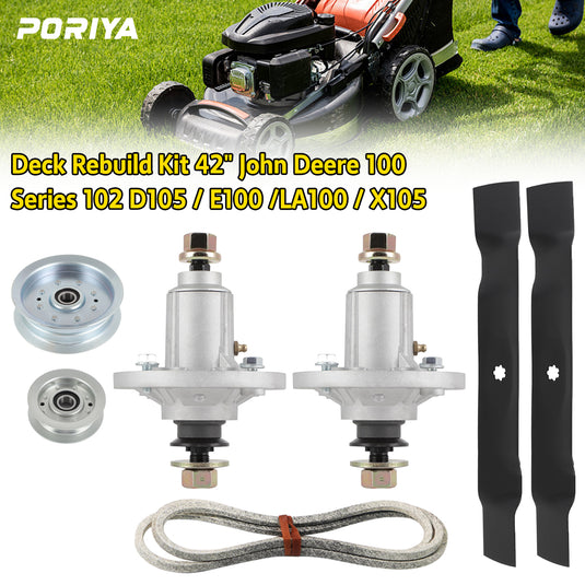 PORIYA Deck Rebuild Kit Fits Inc Screws Selected 42" John Deere Mowers Gx22151 Gx20072