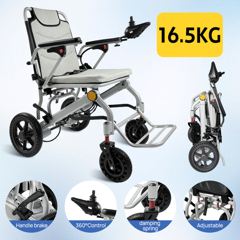Load image into Gallery viewer, 16.5KG Electric Wheelchair Lightweight Foldable Lithium Power Aluminium Portable
