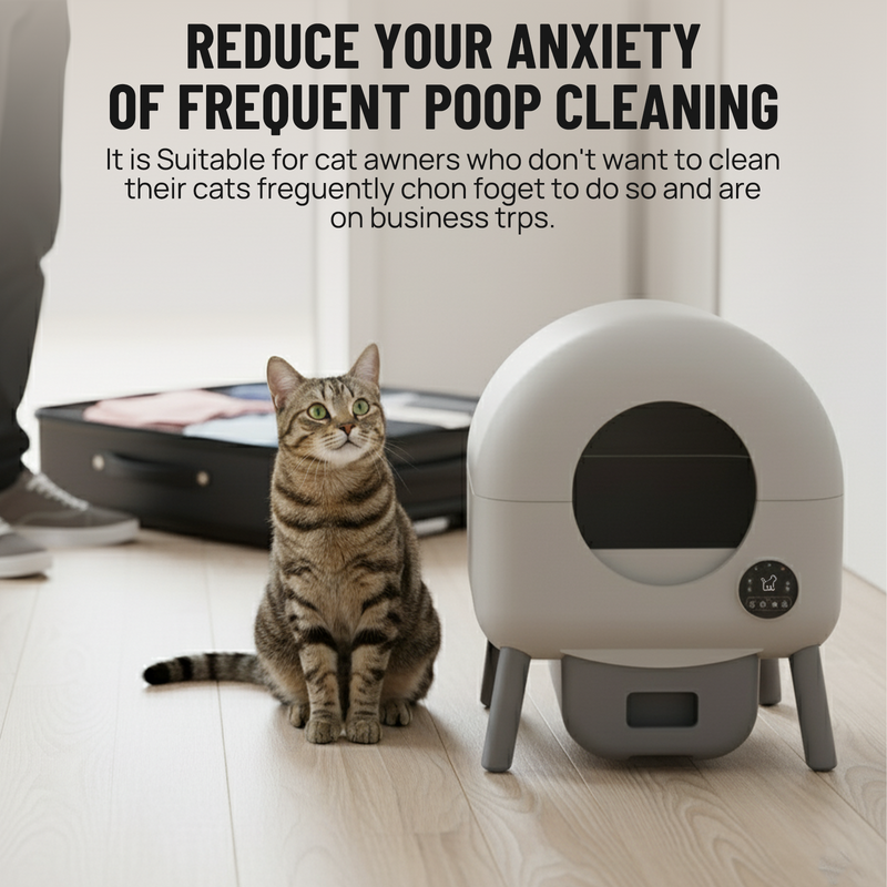 Load image into Gallery viewer, Automatic Cat Litter Box Self Cleaning Cat Litter Box with WiFi App Control for Multiple Cats 76L Extra Large Capacity LED Touch Display
