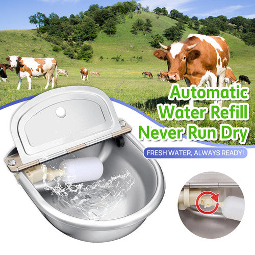Load image into Gallery viewer, PORIYA Stainless Pipe Water Trough Bowl Auto Drinking For Dog Horse Chicken Auto Fill
