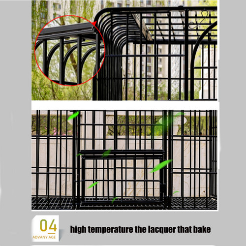 PORIYA Dog Cage Crate Large Kennel Pet Cage Cat Puppy Metal Cage 36" Playpen 4 Rounds