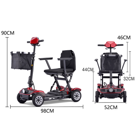 Portable Electric Mobility Scooter Motorised 4 Wheel Folding Scooter 35KM Range