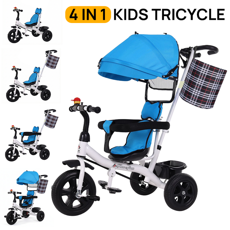 Load image into Gallery viewer, PORIYA 4 In 1 Tricycle Bike Trike Baby Prams Kids Stroller Toddler Ride-On Toy Gift
