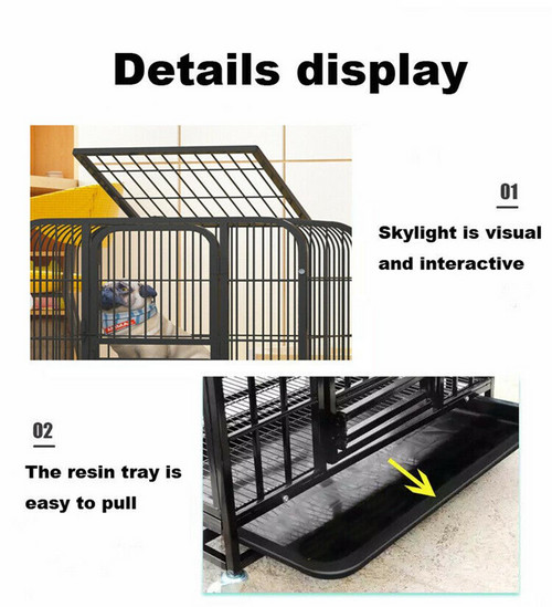 PORIYA Dog Cage Crate Large Kennel Pet Cage Cat Puppy Metal Cage 36" Playpen 4 Rounds