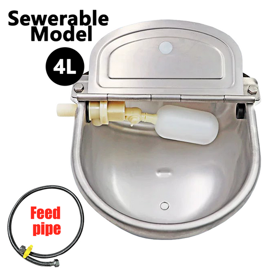 PORIYA Stainless Pipe Water Trough Bowl Auto Drinking For Dog Horse Chicken Auto Fill