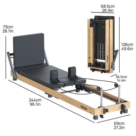 PORIYA Commercial Foldable Pilates Reformer Machine for Home Gym AU Stock
