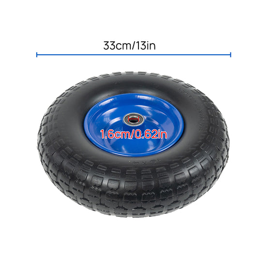 PORIYA 16" SOLID TYRE WHEELBARROW WHEELS FLAT FREE PUNCTURE PROOF 25mm Bore 6.5"-8"