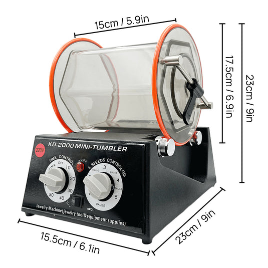 PORIYA 3/5KG Jewelry Surface Polisher Rotary Polisher Gem DIY Tumbler Finish Machine