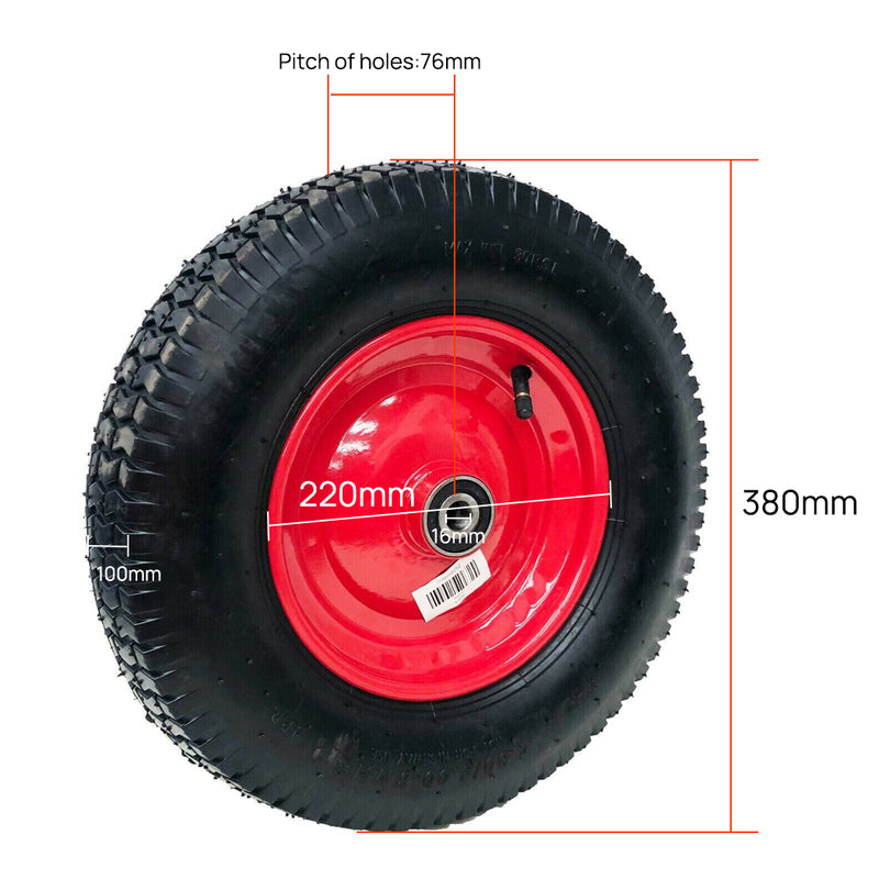 Load image into Gallery viewer, PORIYA 16" SOLID TYRE WHEELBARROW WHEELS FLAT FREE PUNCTURE PROOF 25mm Bore 6.5"-8"
