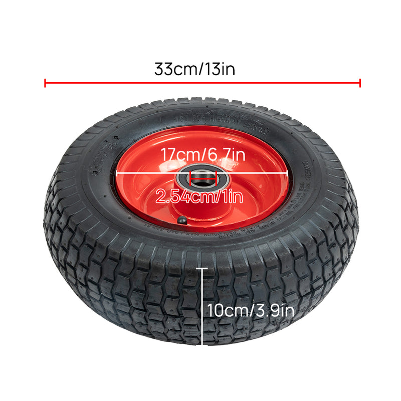 Load image into Gallery viewer, PORIYA 16" SOLID TYRE WHEELBARROW WHEELS FLAT FREE PUNCTURE PROOF 25mm Bore 6.5"-8"
