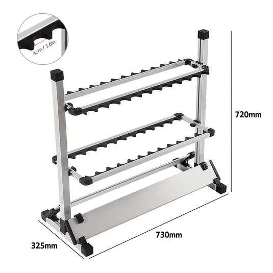 PORIYA 24 Fishing Rod Holder Storage Rack Fishing Pole Stand Garage Organizer Holds