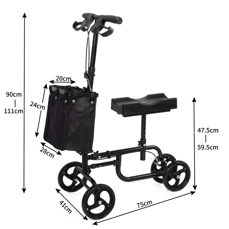Load image into Gallery viewer, Foldable Knee Walker Scooter Mobility Alternative Crutches Wheelchair w/ Basket
