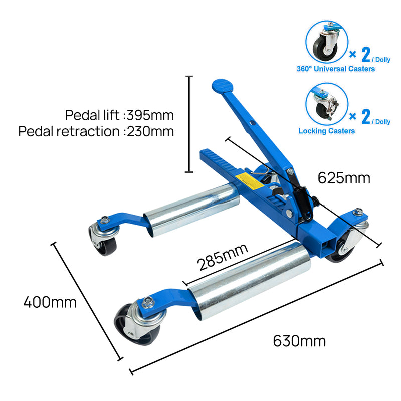 Load image into Gallery viewer, PORIYA Ratcheting Wheel Dolly 750kg Auto Truck Vehicle Moving Lift Jack Car Skate
